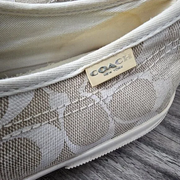 Coach Kalyn Womens Signature Canvas Sneaker Shoe COA Beige White Size 10 - Picture 13 of 14